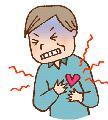 心臓が痛い男性　Man who is painful in heart